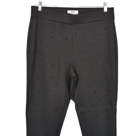 M Magaschoni Womens 1X Black‎ Pants Embellished Stretch Skinny Leg - Picture 4 of 14